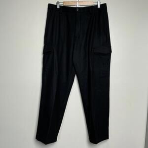 Banana‎ Republic Emerson Cargo Pants Mens 36x32 Black Wool Utility EUC